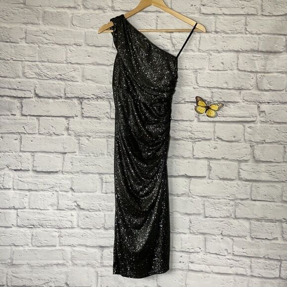 LE Chateau Sparkle Knit One Shoulder Dress Size XXS - Picture 3 of 10